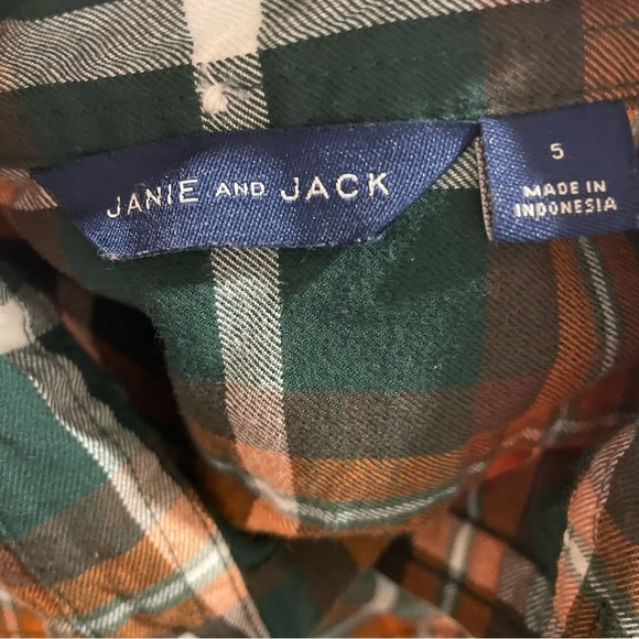 Janie and Jack 2 Plaid Button Down Flannel Shirts - Picture 6 of 8